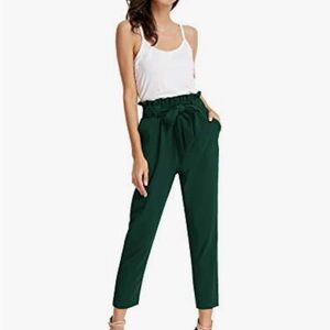 Women's Green High-Waisted Pants